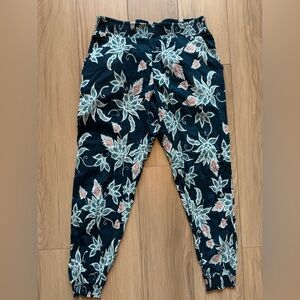 Carve Design Avery Pant Organic Pull On XS Floral Pocket Deep Teal